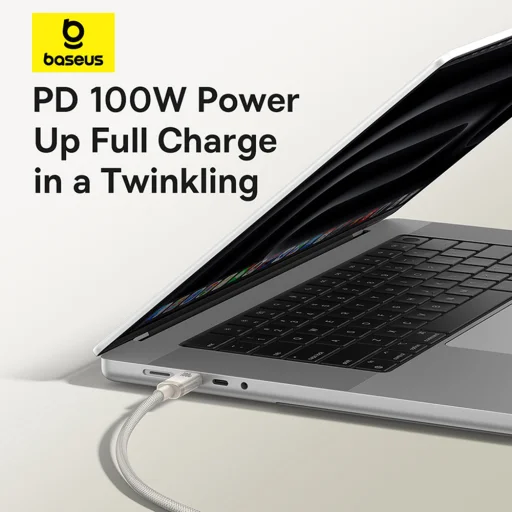 USB-C to Type-C, 100W, Gyors töltés, 480Mbps, 2m - Galaxy Titanium Gold Baseus Data Cable Titanium (P10378100G21-01) - 23