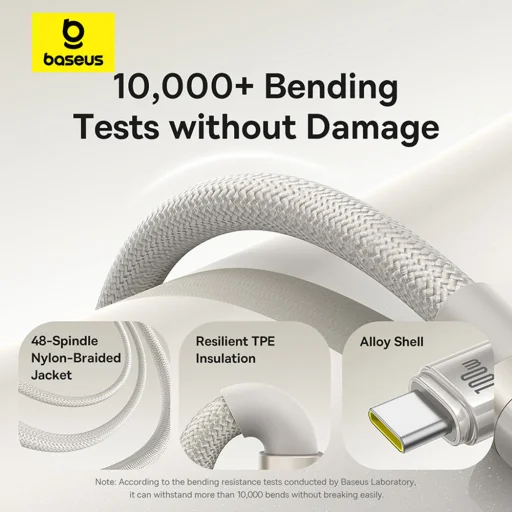 USB-C to Type-C, 100W, Gyors töltés, 480Mbps, 2m - Galaxy Titanium Gold Baseus Data Cable Titanium (P10378100G21-01) - 26