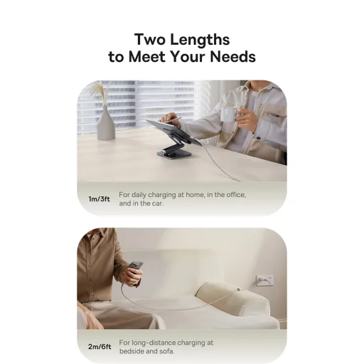 USB-C to Type-C, 100W, Gyors töltés, 480Mbps, 2m - Galaxy Titanium Gold Baseus Data Cable Titanium (P10378100G21-01) - 9