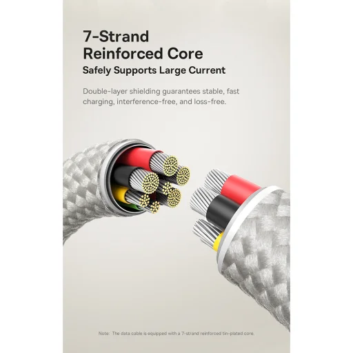 USB-C to Type-C, 100W, Gyors töltés, 480Mbps, 2m - Galaxy Titanium Gold Baseus Data Cable Titanium (P10378100G21-01) - 10