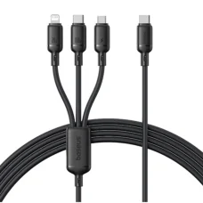 Data Cable - USB - USB-C, Lightning, Micro-USB, 100W, 480Mbps, 1.5m, fekete (Baseus - Gyors töltés, P10377705123-00)