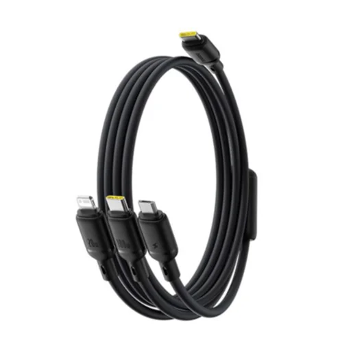 Data Cable - USB - USB-C, Lightning, Micro-USB, 100W, 480Mbps, 1.5m, fekete (Baseus - Gyors töltés, P10377705123-00) - 2