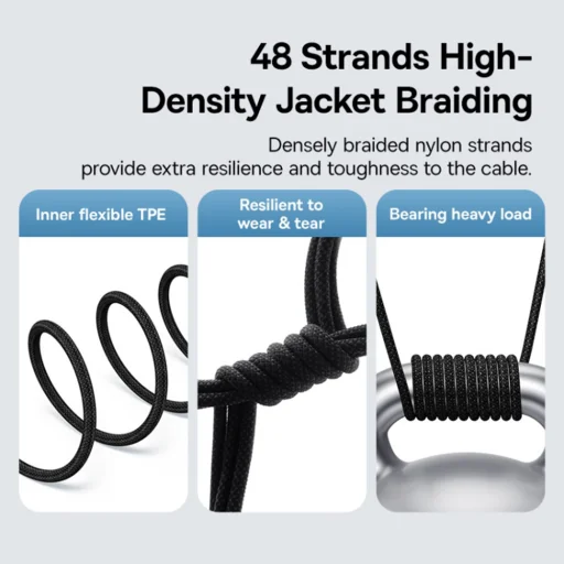 Baseus Data Cable Gem USB-C to Lightning, Gyors Töltés 20W, 1m, Cluster Fekete - 5