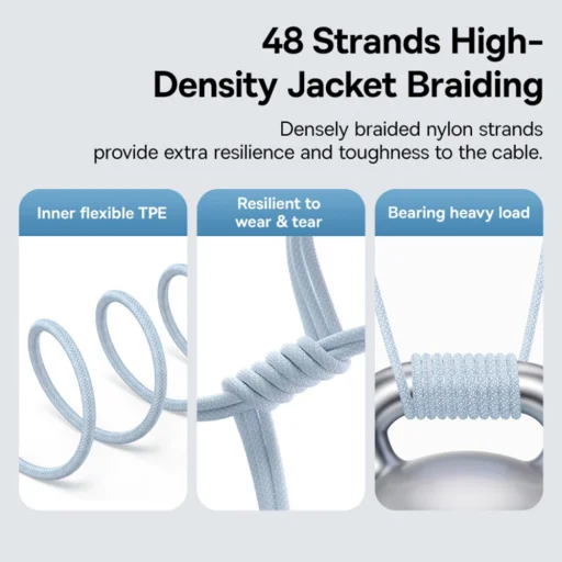 USB-C to Lightning Gyors Töltőkábel Baseus - Data Cable Gem (P10373001311-00) 20W, 1m - Galaxy Kék - 3