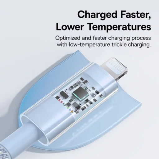 USB-C to Lightning Gyors Töltőkábel Baseus - Data Cable Gem (P10373001311-00) 20W, 1m - Galaxy Kék - 4