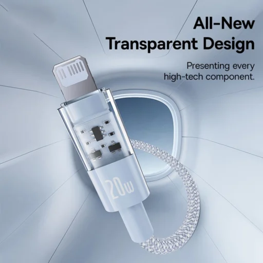 USB-C to Lightning Gyors Töltőkábel Baseus - Data Cable Gem (P10373001311-00) 20W, 1m - Galaxy Kék - 5