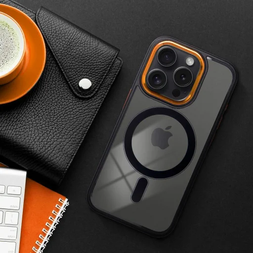 COLOR EDGE MAG COVER tok, kompatibilis a MagSafe technológiával iPhone 14-hez fekete arany tok - 3