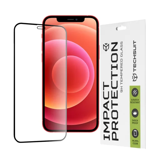 iPhone 12 mini Techsuit 111D Teljes Fedés / Teljes Ragasztás Fekete Üveg - 1