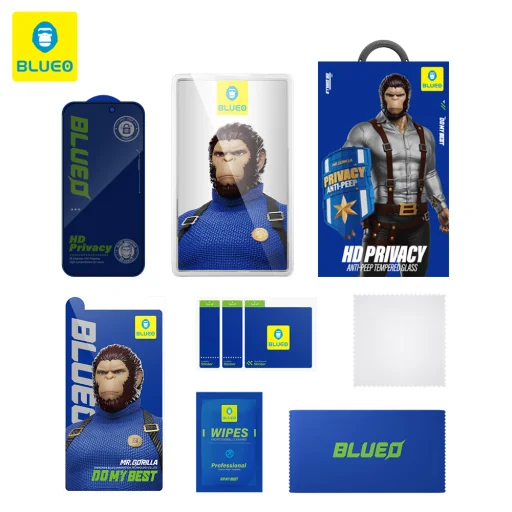 Blueo - Kémlelésgátló üveg - iPhone XR / iPhone 11 - Fekete üvegfólia - 7