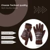 Touchscreen Gloves Techsuit - Fekete, Puha és Meleg PU Anyagú, Egyméretű kesztyű (OG101) - 3