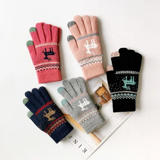 Érintőképernyős Kesztyűk Techsuit Raindeer (ST0002) - Gyapjú - Sötét Rózsaszín - 8