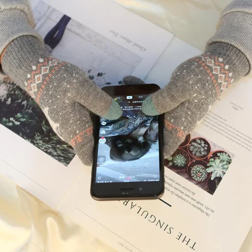 Techsuit Érintőképernyős Kesztyűk Raindeer (ST0002) - Gyapjú - Szürke - 5