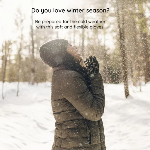 Iwarm Kesztyűk (ST0018) - Premium Gyapjú, Csúszásmentes Részletekkel, Méret 21cm - Fekete - 7