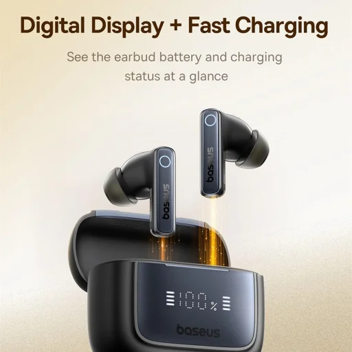 Baseus Wireless Earbuds Bowie 35 - Vezeték nélküli, Bluetooth V5.3, 6-Mikrofonos ENC, IPX4 - Fekete - 4