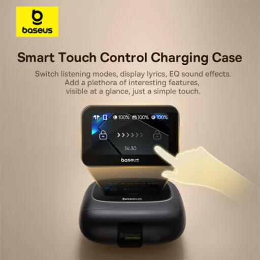 Baseus - Vezeték nélküli fülhallgatók M2s Ultra (A00074101123-00) - Igazán vezeték nélküli, Bluetooth 5.4, 4-mikrofon zajcsökkentés, intelligens kijelző - Fekete - 6