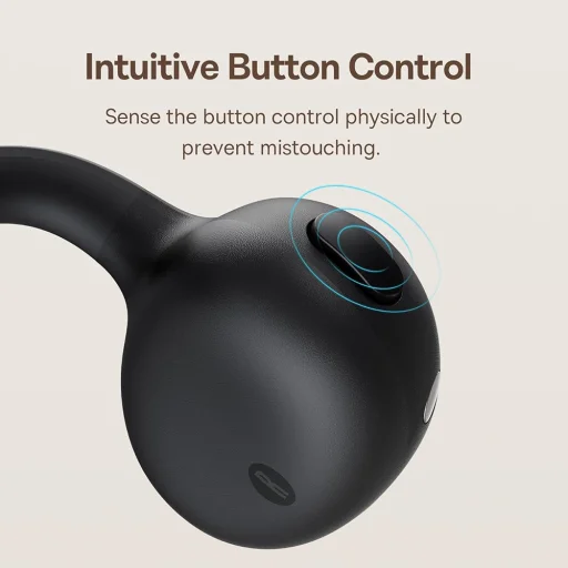 Baseus - Vezeték nélküli fülhallgató Bowie MC1 (A00083501126-00) - Nyitott fülre rögzíthető design, BT V5.4, IP57 vízálló, 600mAh - Fekete - 12