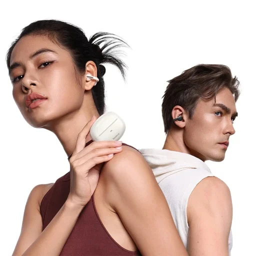 Baseus - Vezeték nélküli fülhallgató Bowie MC1 (A00083501226-00) - Nyitott Fülcsipesz Kialakítás, BT V5.4, IP57 Vízálló, 600mAh - Fehér - 14