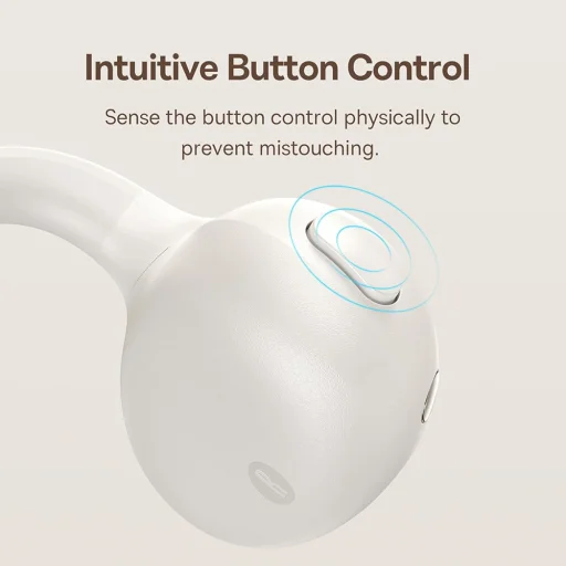 Baseus - Vezeték nélküli fülhallgató Bowie MC1 (A00083501226-00) - Nyitott Fülcsipesz Kialakítás, BT V5.4, IP57 Vízálló, 600mAh - Fehér - 8