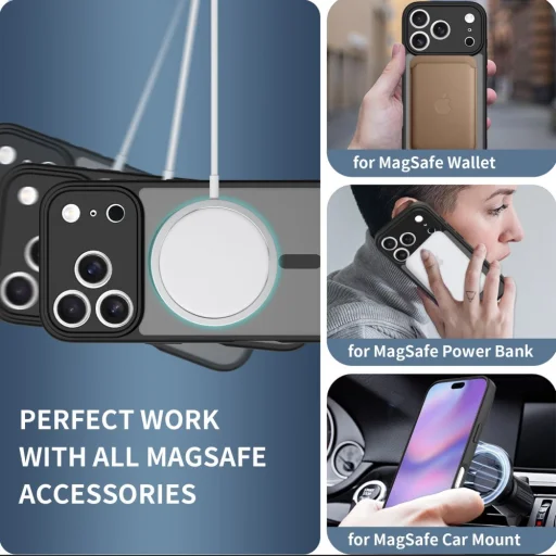 iPhone 17 Pro Max Tech-Protect BasicMag Magsafe tok Matt Fekete - 7