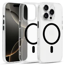 Glossy Magsafe Átlátszó tok iPhone 16 Pro Max fekete tok