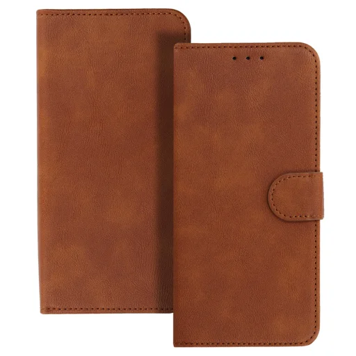 COMMON Univerzális fliptok (MÉRET S) Iphone 12/13/Samsung S6/A5 2016/Xcover 4/S22/Huawei P8 2017 barna tok - 1