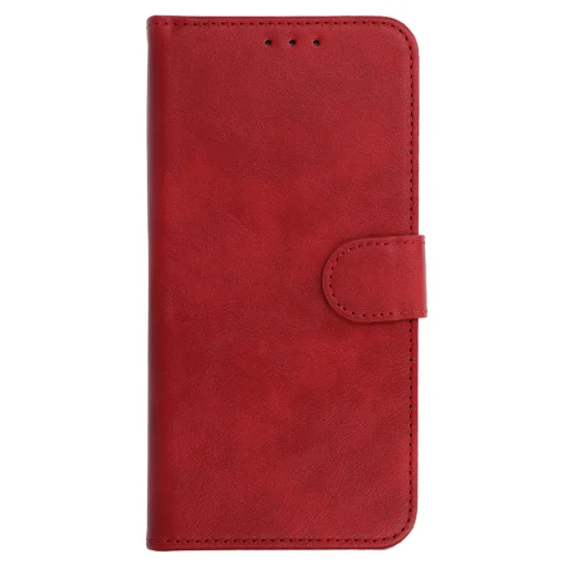 COMMON Univerzális fliptok (Méret S) iPhone 12/13/Samsung S6/A5 2016/Xcover 4/S22/Huawei P8 2017 piros tok - 2