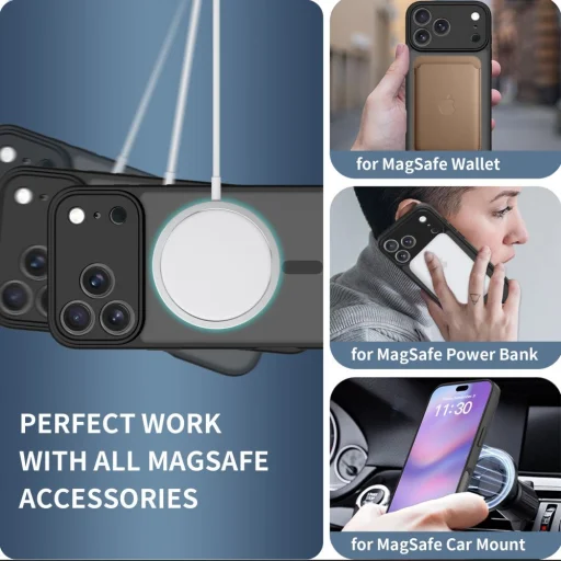 iPhone 17 Pro Max Tech-Protect BasicMag Magsafe tok Matt Fekete - 4