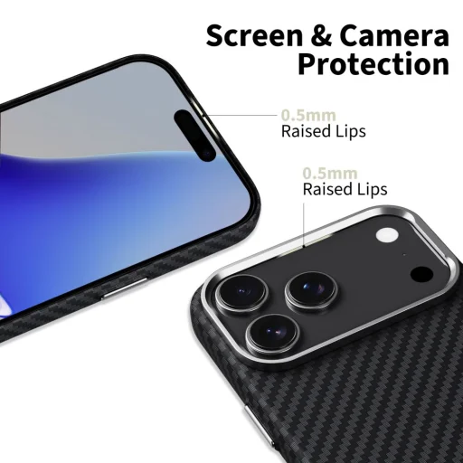  Iphone 17 Pro Fekete/ezüst Tech-protect Ion Carbon Magsafe tok - 2