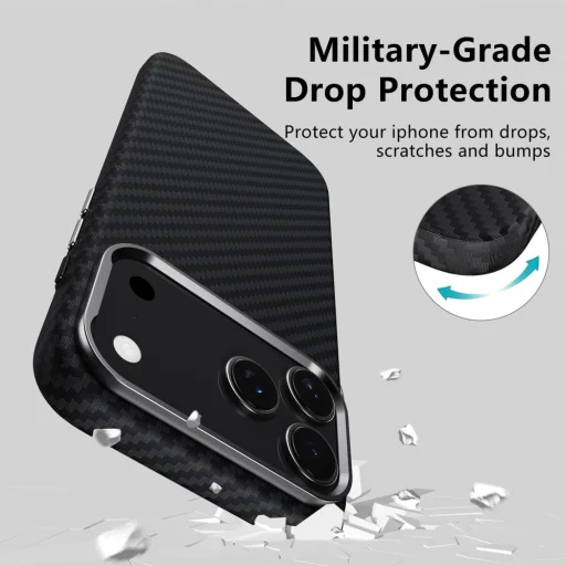  Iphone 17 Pro Fekete/ezüst Tech-protect Ion Carbon Magsafe tok - 5