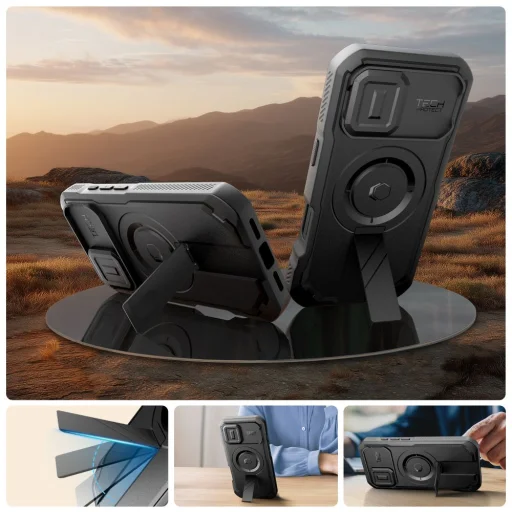 iPhone 17 Tech-protect Kevlar Magsafe tok Fekete - 5