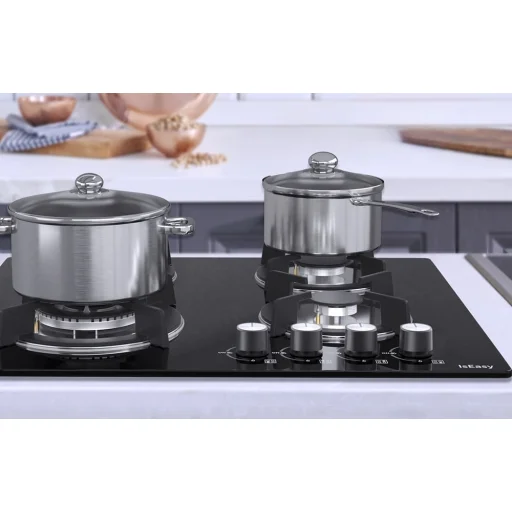 IsEasy MGBG-604B négy égős üveg gázfőzőlap - fehér stílus - 5