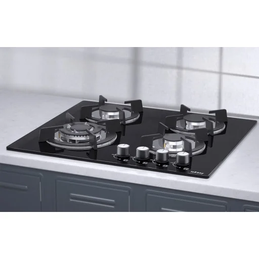 IsEasy MGBG-604B négy égős üveg gázfőzőlap - fehér stílus - 3