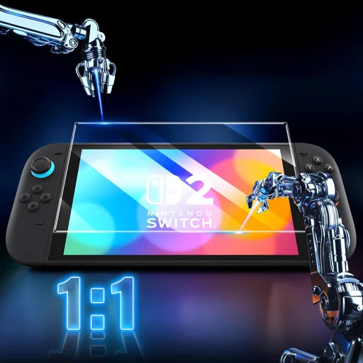 Nintendo Switch 2 Átlátszó Techsuit (2 pack) Premium Tempered Glass SwitchAura applikátorral (NS1), 9H Ellenálló - 6