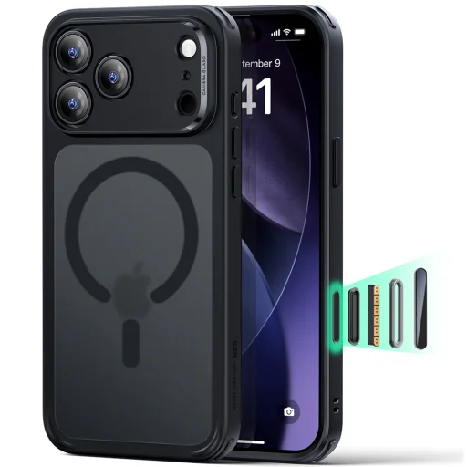 iPhone 17 Pro Frosted Black ESR Classic Hybrid HaloLock tok - 1