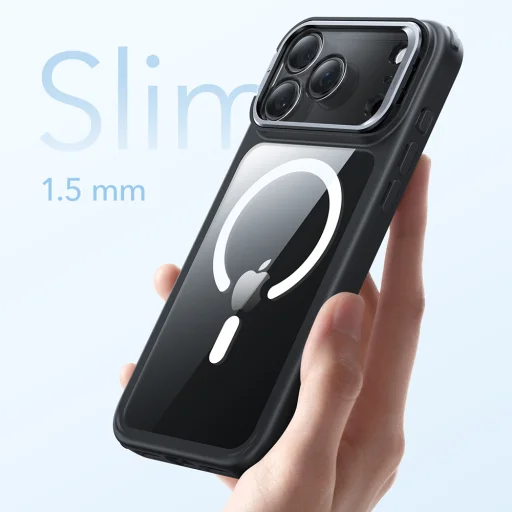 iPhone 17 Pro ESR Classic Hybrid HaloLock Kickstand - Átlátszó Fekete tok - 7