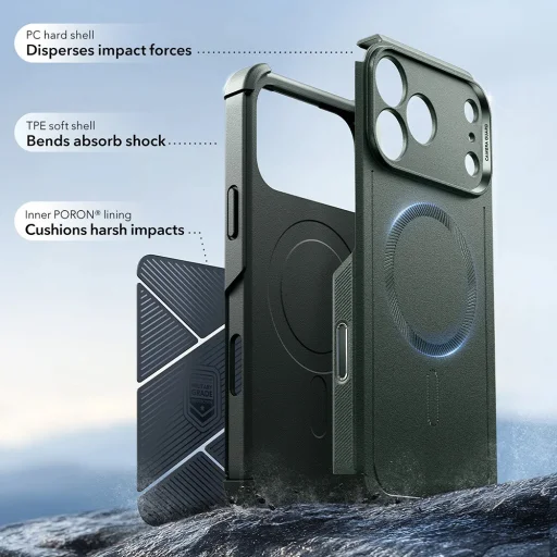 iPhone 17 Pro Zöld ESR - Cyber Halolock tok - 3