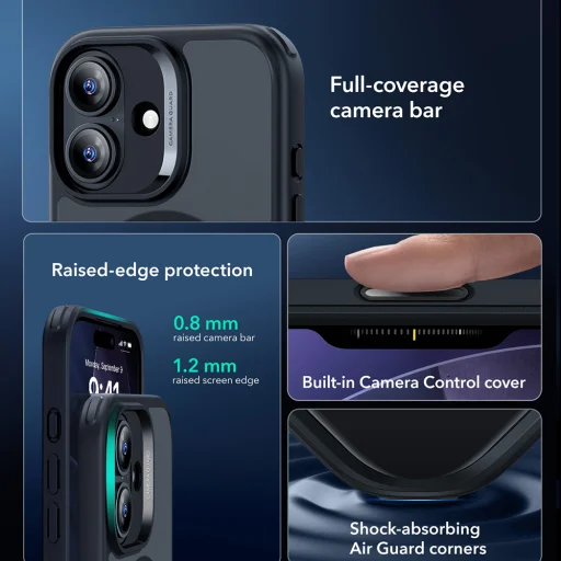 iPhone 17 - Frosted Black ESR Classic Hybrid HaloLock tok - 3