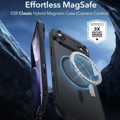 iPhone 17 Air Frosted Black ESR Classic Hybrid HaloLock tok - 2