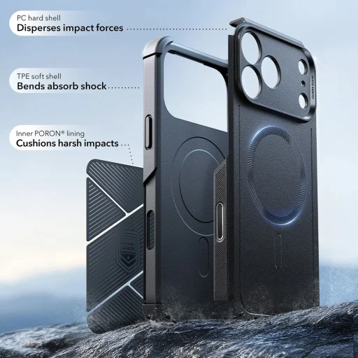 iPhone 17 Pro Fekete ESR - Cyber Halolock tok - 5