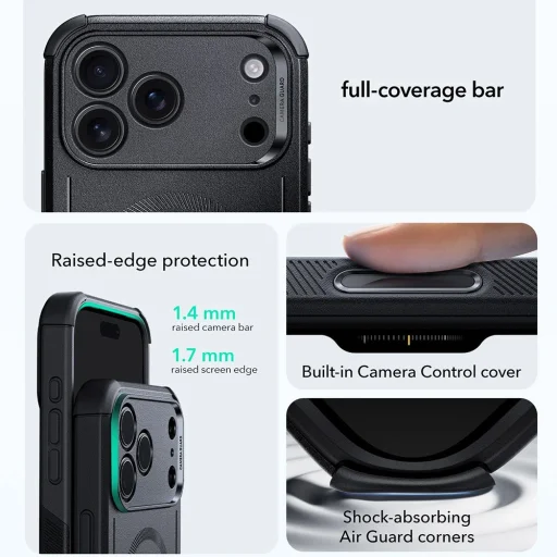 iPhone 17 Pro Fekete ESR - Cyber Halolock tok - 6