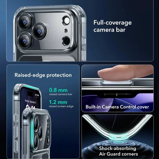 iPhone 17 Pro ESR Classic Hybrid HaloLock - Átlátszó tok - 3