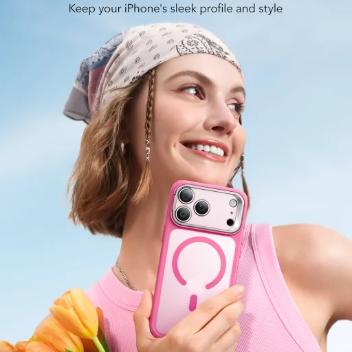 iPhone 17 Pro ESR Classic Hybrid HaloLock Kickstand - Matt Rózsaszín tok - 11