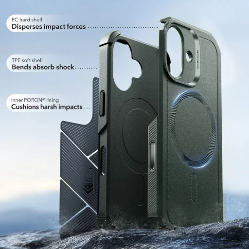 iPhone 17 Zöld ESR Cyber Halolock tok - 4