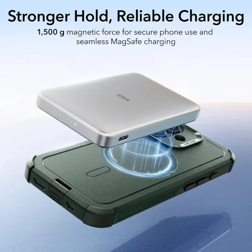 iPhone 17 Zöld ESR Cyber Halolock tok - 7