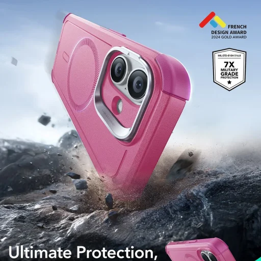 iPhone 17 Pink ESR - Cyber Armor Kickstand tok - 2