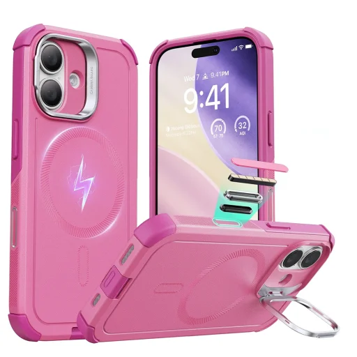 iPhone 17 Pink ESR - Cyber Armor Kickstand tok - 1