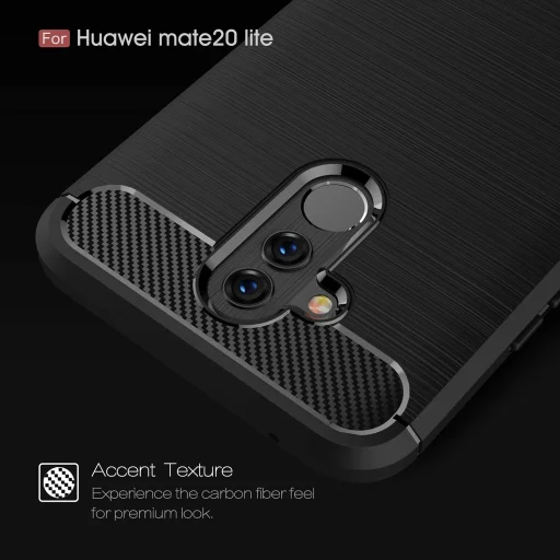 Huawei Mate 20 lite Fekete Techsuit Carbon Silicone tok - 5