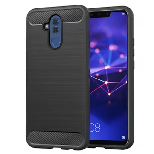 Huawei Mate 20 lite Fekete Techsuit Carbon Silicone tok - 1