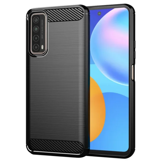 Huawei P Smart 2021 Fekete Techsuit - Carbon Silicone tok - 1