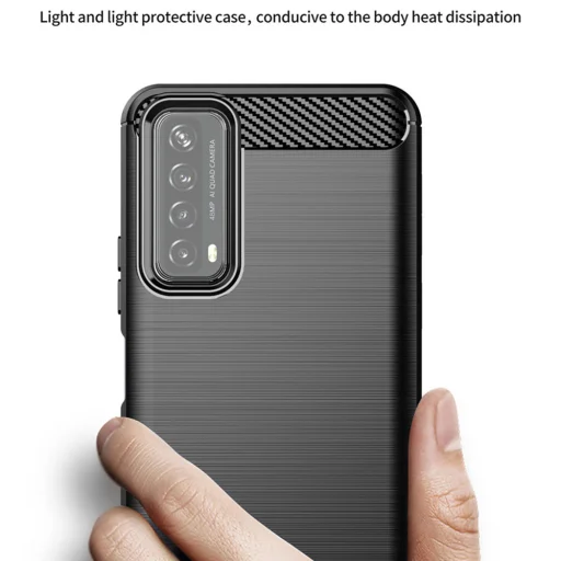 Huawei P Smart 2021 Fekete Techsuit - Carbon Silicone tok - 2